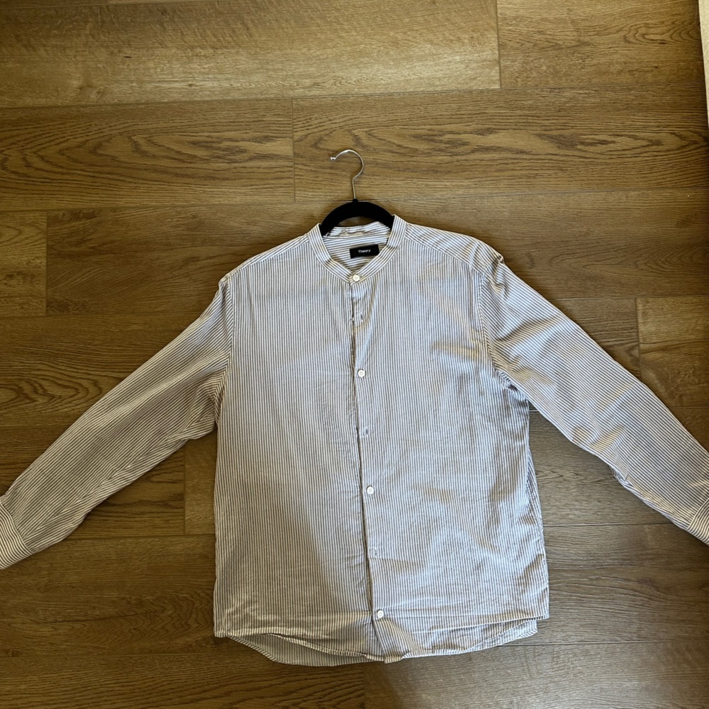 Theory band collar shirt